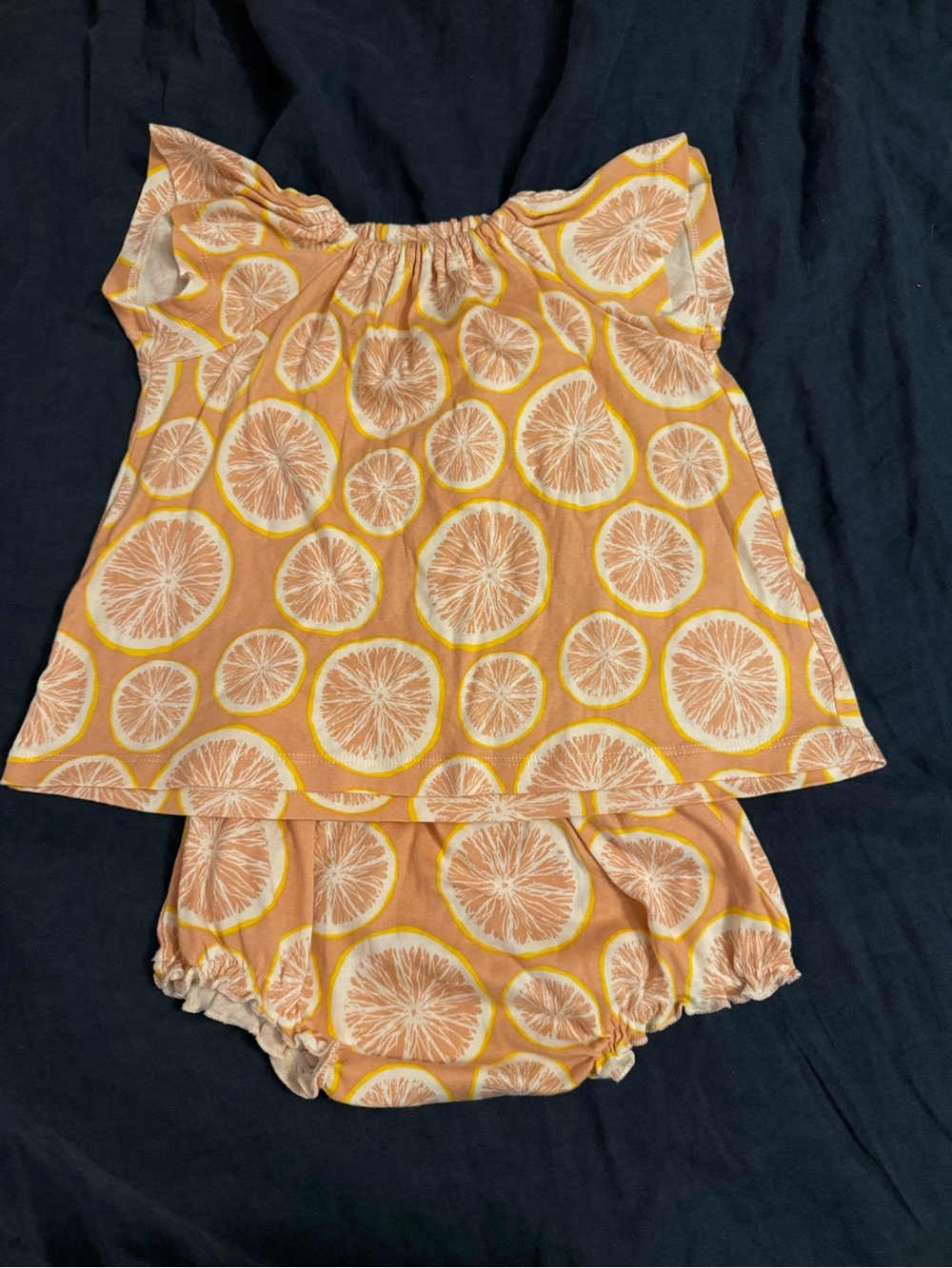Milkbarn citrus Print Two-Piece Set - Pink, Yellow and peach